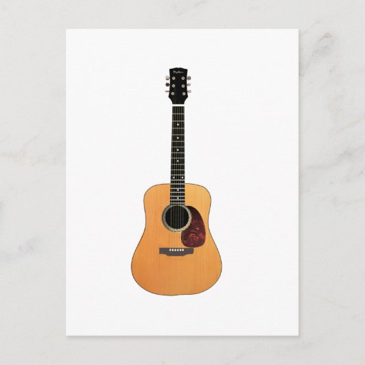 Akoestische gitaar verticaal briefkaart (Voorkant)