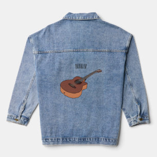 Akoestische gitaarafbeelding cartoon denim jacket
