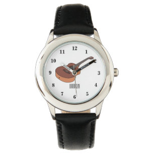 Akoestische gitaarafbeelding cartoon horloge