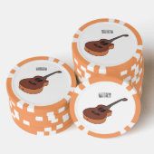 Akoestische gitaarafbeelding cartoon poker chips (Opstapeling)