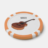 Akoestische gitaarafbeelding cartoon poker chips (Enkel)