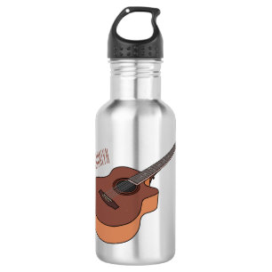 Akoestische gitaarafbeelding cartoon waterfles
