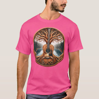 Akoestische gitaarboom bij gitarist t-shirt