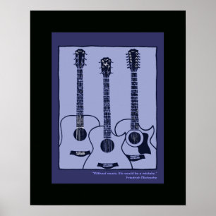 akoestische gitaardecor poster