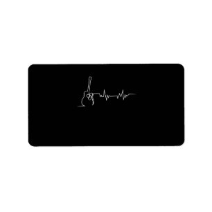 Akoestische gitaarhartslag voor gitaar etiket