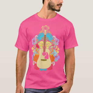 Akoestische gitaarvloeren Bouquet Artistieke Vinta T-shirt