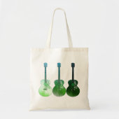Akoestische gitaren afbeelding groen tote bag (Voorkant)