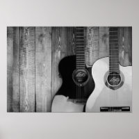 Akoestische gitaren B&W Foto