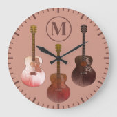 akoestische gitaren gepersonaliseerd Rustic Brown Grote Klok (Voorkant)