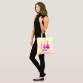 Akoestische gitaren pop kunst gepersonaliseerd roz tote bag (Voorkant (model))