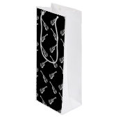 akoestische gitaren Print Art Pattern Black Wijn Cadeautas (Voorkant Gekanteld)