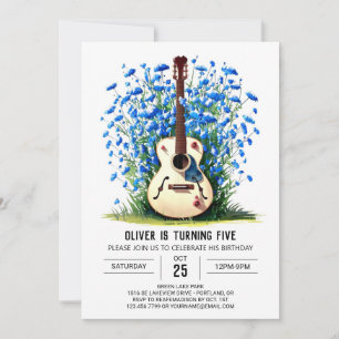 Akoestische muzikant gitaar jongen verjaardag kaart