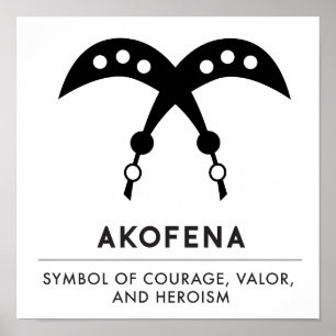 AKOFENA   Symbool Adinkra Courage en Valor Poster