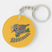 Akohekohe Hawaii Forest Bird Sleutelhanger (Achterkant)