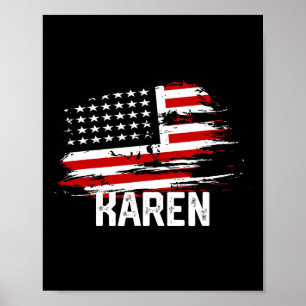 Akokay Vrouwen Karen USA Vlag gepersonaliseerd 4e  Poster