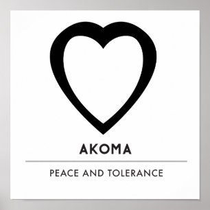 Akoma Symbool voor patiënt- en tolerantiewit Poster