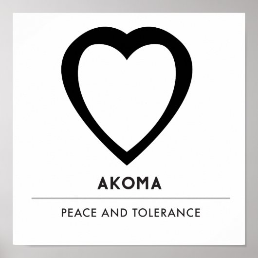 Akoma | Symbool voor patiënt- en tolerantiewit Poster (Voorkant)