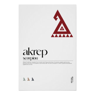 Akrep (Scorpion) Turks Motief Poster Perfect Poster