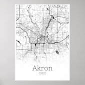 Akron Map - Ohio - City Map Poster (Voorkant)