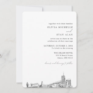 Akron Mariage Elegant Skyline Invitation