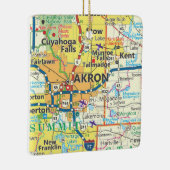 Akron OH kaart Keramisch Ornament (Rechts)
