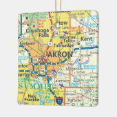 Akron OH kaart Keramisch Ornament (Links)