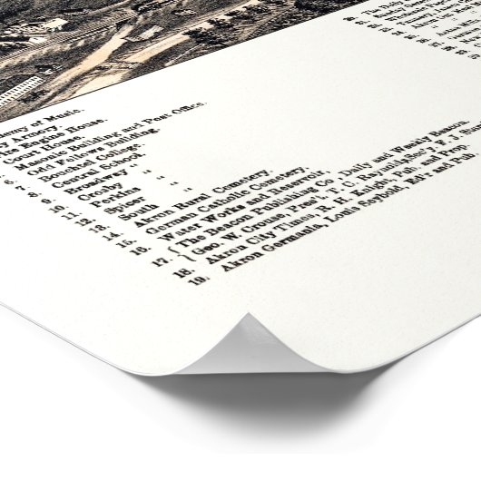 Akron, OH Panoramic Map - 1882 Poster (Hoek)