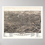 Akron, OH Panoramic Map - 1882 Poster (Voorkant)