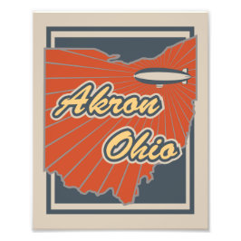 Akron, Ohio Art Print - Reiswerk Foto Afdruk