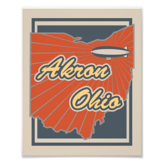 Akron, Ohio Art Print - Reiswerk Foto Afdruk