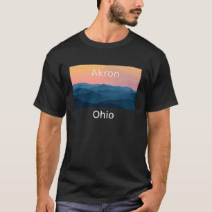 Akron Ohio Berg zonsondergang thuisstad T-shirt