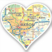 Akron Ohio kaart Sticker (Voorkant)