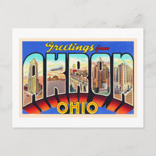 Akron Ohio OH groot Briefkaart