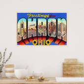 Akron Ohio OH  groot Briefkaart Poster (Keuken)