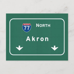 Akron Ohio oh Interstate Highway Freeway : Briefkaart