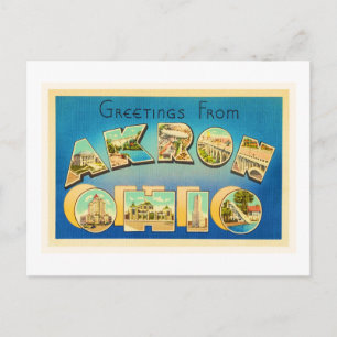 Akron Ohio OH Old Vintage Travel Souvenir Briefkaart
