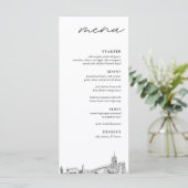 Akron Skyline Modern Mariage Diner Menu (Debout devant)