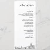 Akron Skyline Modern Wedding Dinner Menu (Voorkant)