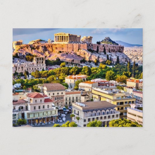 Akropolis Athene, Griekenland Briefkaart (Voorkant)