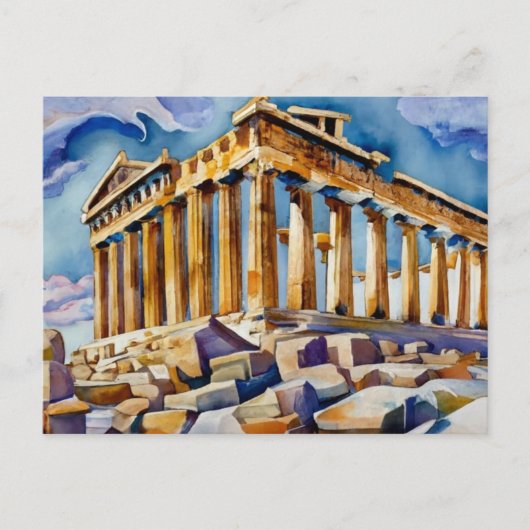 Akropolis Athene, Griekenland Briefkaart (Voorkant)