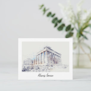 Akropolis, Athene, Griekenland Retro Vintage Reize Briefkaart