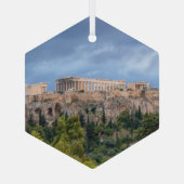 Akropolis, het oude Athene, Griekenland Glas Ornament (Achterkant)