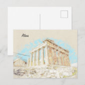 Akropolis in Athene, Griekenland Briefkaart (Voorkant / Achterkant)