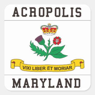 Akropolis Maryland Vierkante Sticker