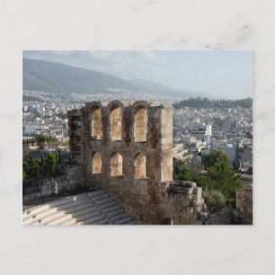 Akropolis Oude ruïnes met uitzicht op Athene Briefkaart