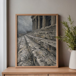 Akropolis Propylaea Olijfbladeren Kunst Canvas Afdruk