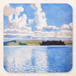 Akseli Gallen-Kallela - Cloud Towers Vierkante Kartonnen Onderzetter
