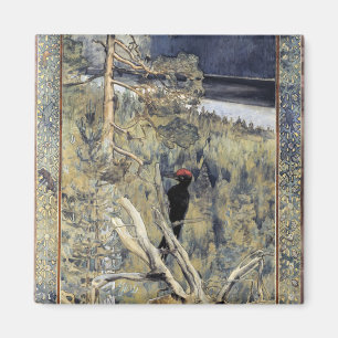 Akseli Gallen-Kallela - Great Black Woodpecker Magneet