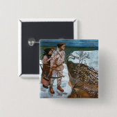 Akseli Gallen-Kallela - Joukahainens wraak Vierkante Button 5,1 Cm (Voorkant /achterkant)