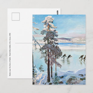 Akseli Gallen-Kallela - Schaatsers bij de kust van Briefkaart